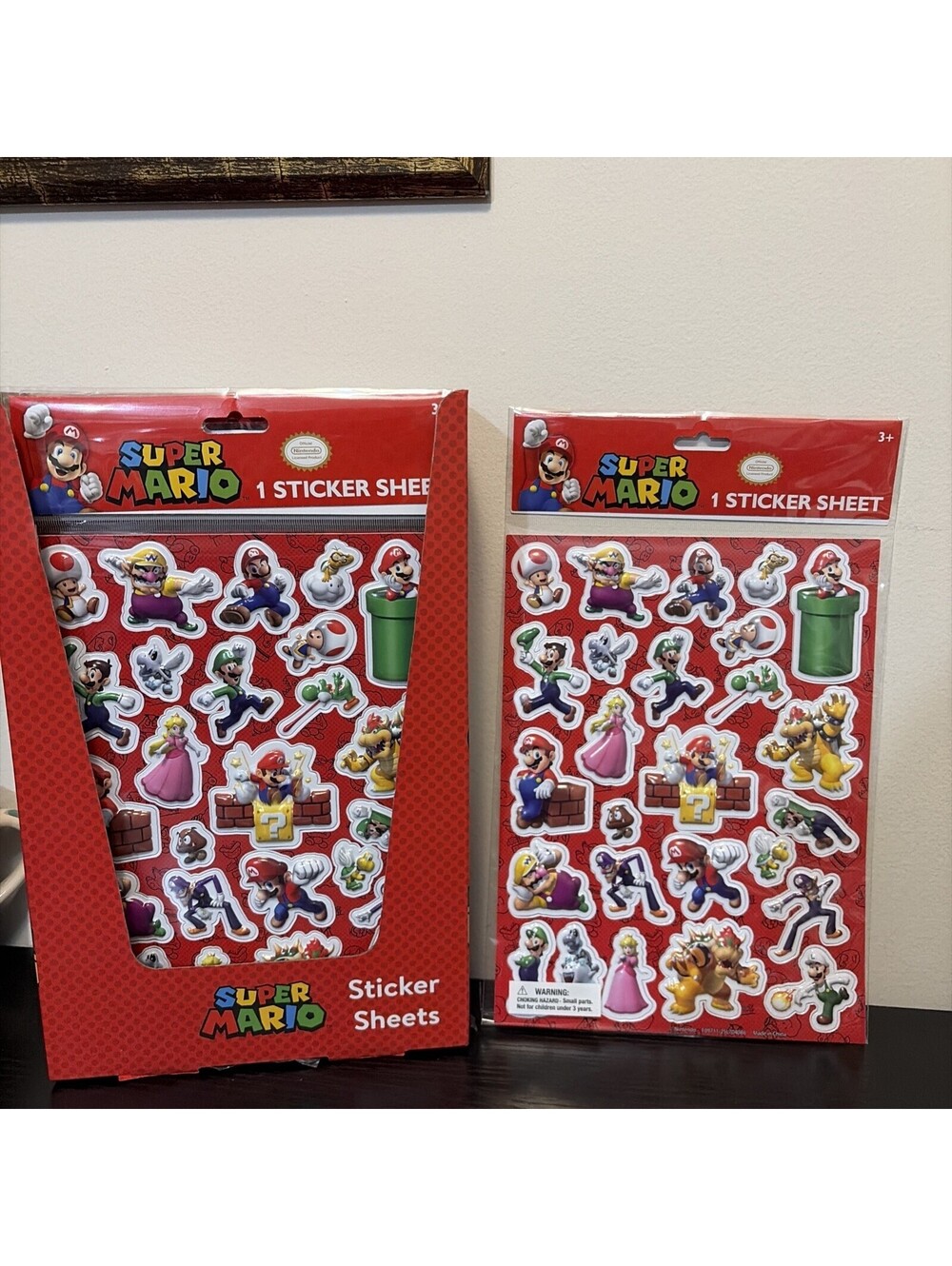 Super Mario Bros. Characters Raised Sticker Sheet Multi-Color